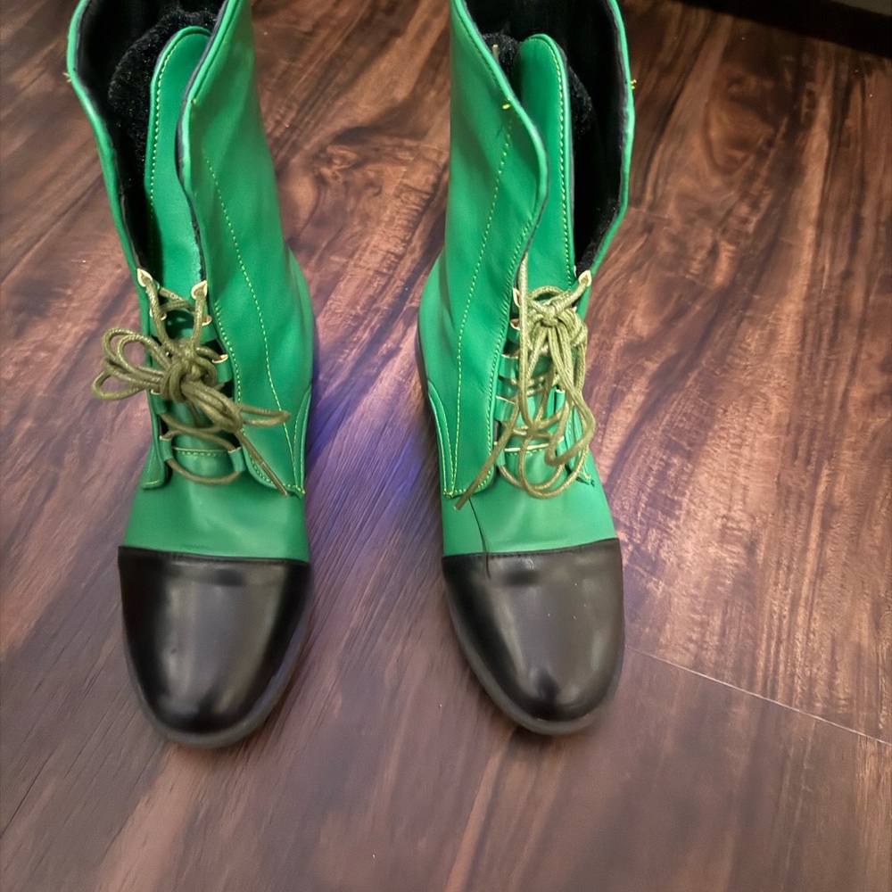 Green and Black Women's Boots